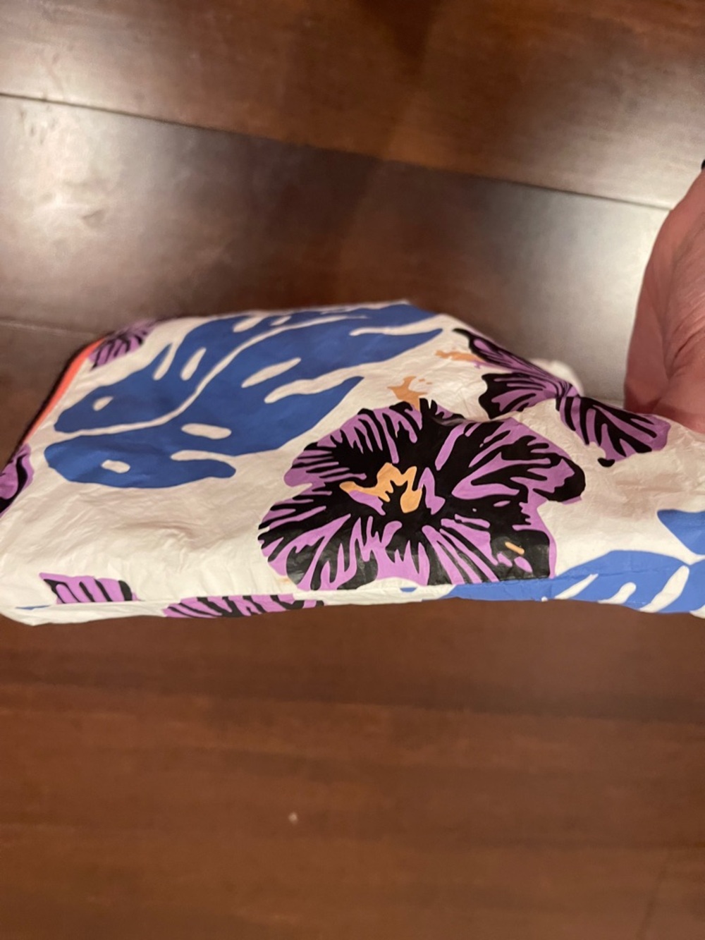 aloha collection floral print zipper pouch purple design - Picture 5 of 12